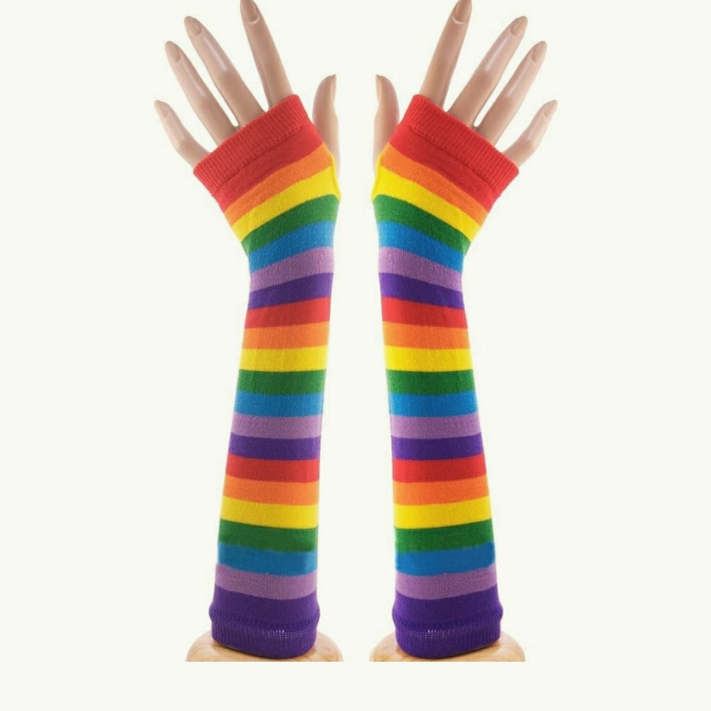 New Punk/Gothic Long Arm Warmer Fingerless Gloves